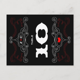Red & Black Rock 'n' Roll Music Themed Wedding Postcard