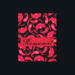 Red Black Romance Art Deco Parisian Paisley Canvas Print<br><div class="desc">Add a sophisticated dramatic flair to your home decor with this trendy graphic paisley pattern wrapped art canvas. The word "Romance" is on a red background. Hang in in a prominant spot to add style. This romantic paisley graphic design is elegant with a hint of art deco from Phyllis Dobbs’...</div>