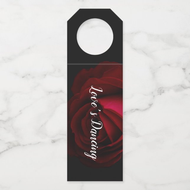 Red, black & rose bottle tag (Front)