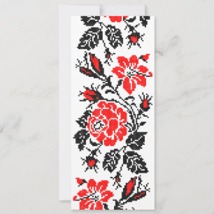 Red&Black Rose cross-stitch Russian Pattern