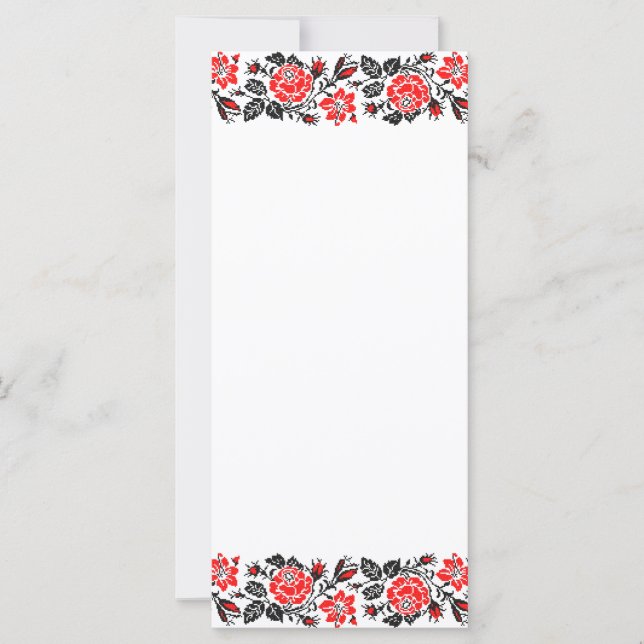 Red&Black Rose cross-stitch Russian Pattern (Front)