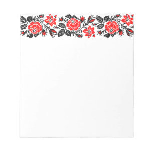 Red&Black Rose cross-stitch Russian Pattern Notepad