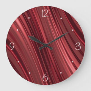 Red black shaded stripes large clock
