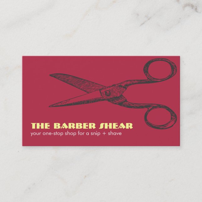 Red & Black Shears Bizcard Business Card (Front)