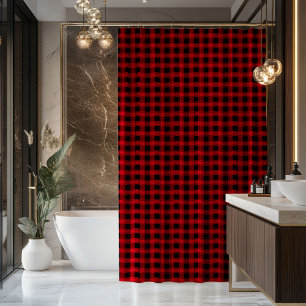 Red Black Shower Curtain Cosy Gift for New Start
