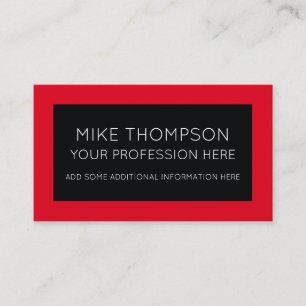 red & black, simple & modern business card