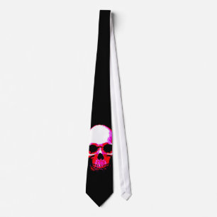 Red Black Skull Tie