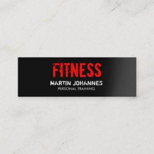 Red Black Slim Fitness Trainer Mini Business Card