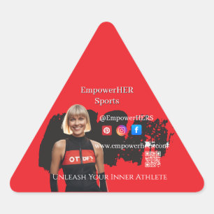 Red Black Slim Woman Sportswear Athletic Triangle Sticker