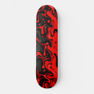 Red Black Slime Dripping Melting Skateboard Dark