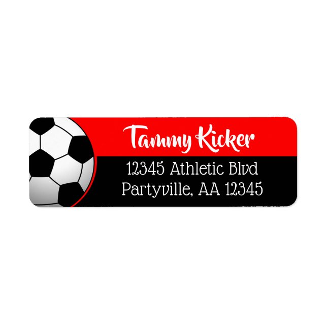 Red & Black Soccer Address (Front)