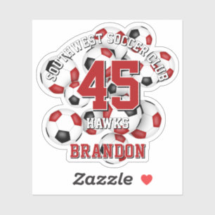 red black soccer balls cluster team name