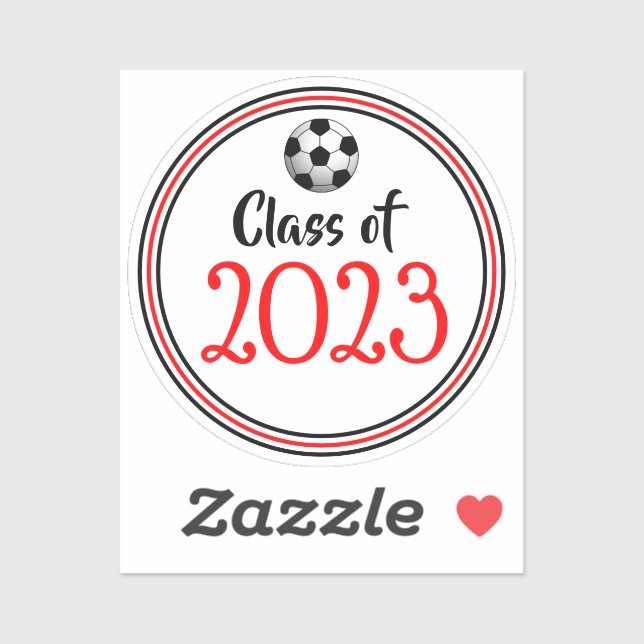 Red & Black Soccer Class Year Graduation (Sheet)