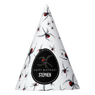 Red & Black Spider Birthday Party Theme  Party Hat