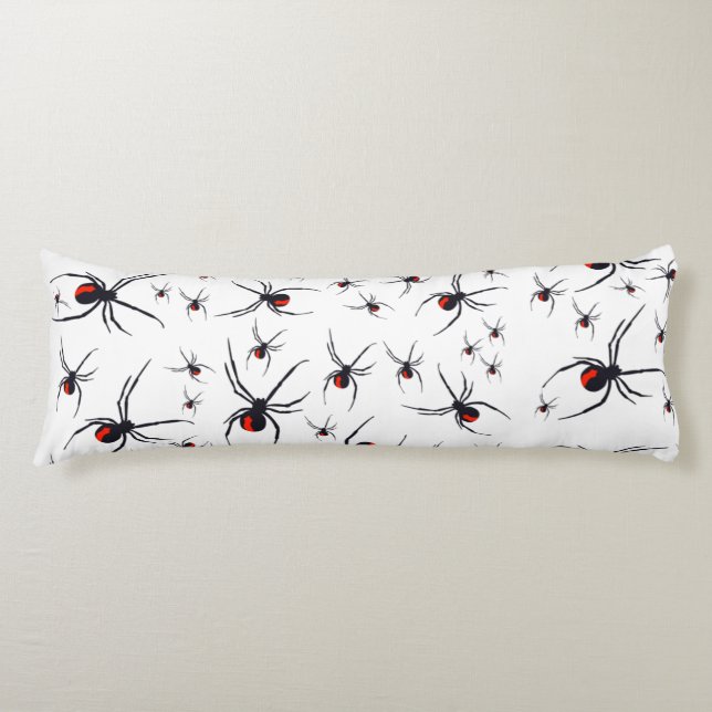Red & Black Spider Pattern  Body Cushion (Front)