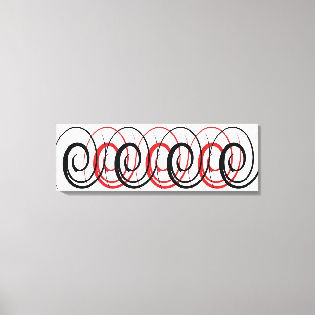 Red & Black Spiral Canvas Print (Front)