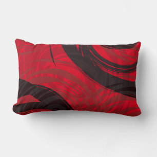 RED BLACK SPIRAL DESIGN Retro Throw Pillow
