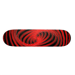 Red & Black Spiral Graphics: Custom Skateboard