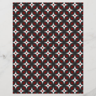 Red & Black Stargazer Scrapbook Craft Paper Pages