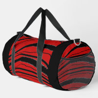 Red + Black Stripe Athletic Gym Travel Carry On