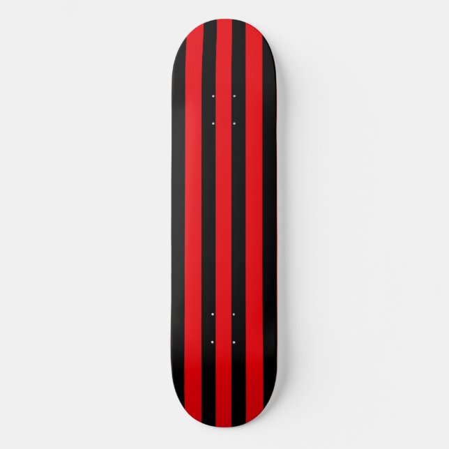 Red & Black Stripe Skateboard Deck (Front)