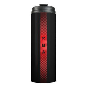 Red Black Stripe Thermal Tumbler
