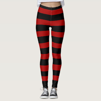 Red/Black Striped Fantasy Leggings
