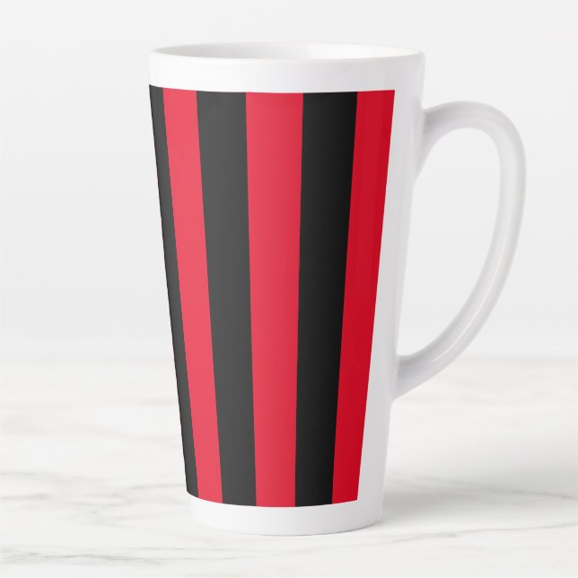 Red & Black Striped Latte Mug (Right)