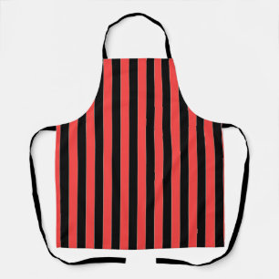 Red Black Stripes Apron