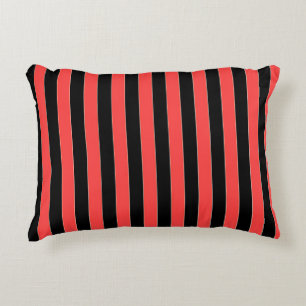 Red Black Stripes  Decorative Cushion