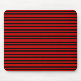 Red Black Stripes Pattern Mouse Mat