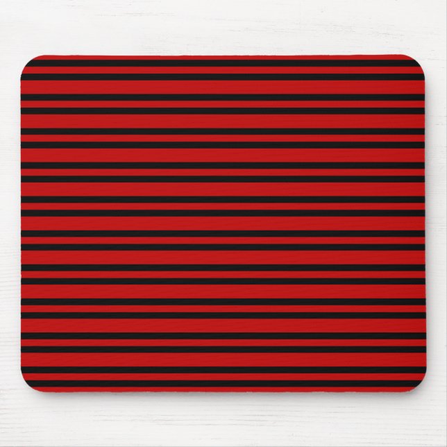 Red Black Stripes Pattern Mouse Mat (Front)