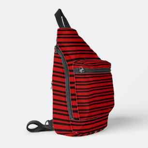 Red Black Stripes Pattern Sling Bag