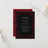 Red & Black Swirl Gothic Wedding Invitations