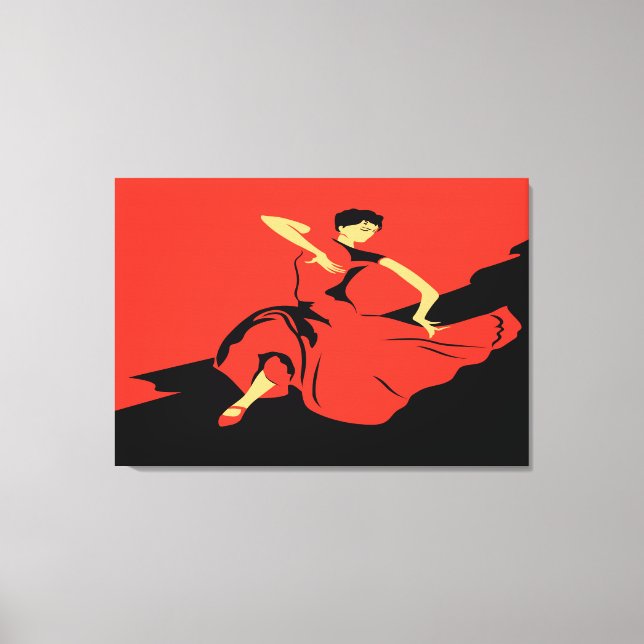 Red Black Tango Art  Canvas Print (Front)