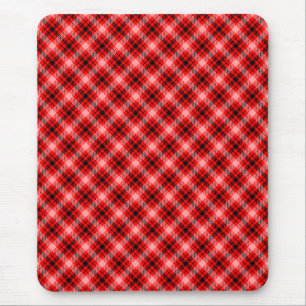 Red Black Tartan Chequered Plaid Pattern-24899 Mouse Mat