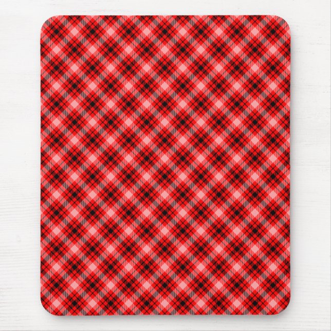 Red Black Tartan Chequered Plaid Pattern-24899 Mouse Mat (Front)