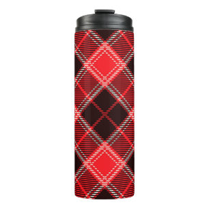 Red Black Tartan Thermal Tumbler
