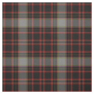 Red Black Taupe Grey Tartan Plaid Fabric