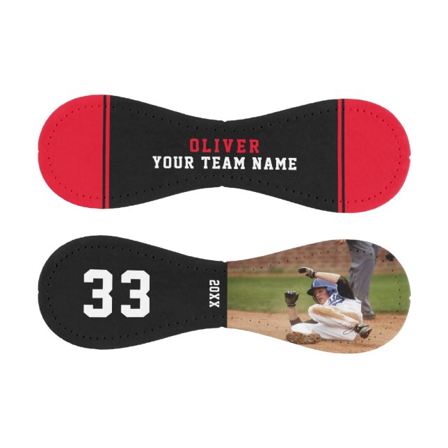 Red Black Team Name Player Number Name Photo Baseball (Panels)