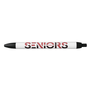 Red & Black Two-Color Seniors Sliced Letters Black Ink Pen