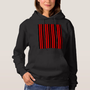 Red Black Vertical Stripes Pattern Hoodie