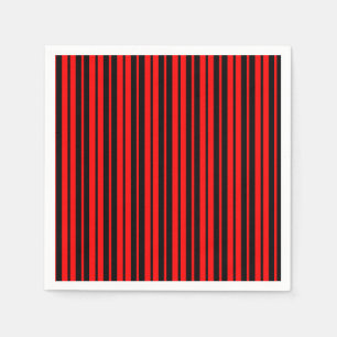 Red Black Vertical Stripes Pattern Napkin