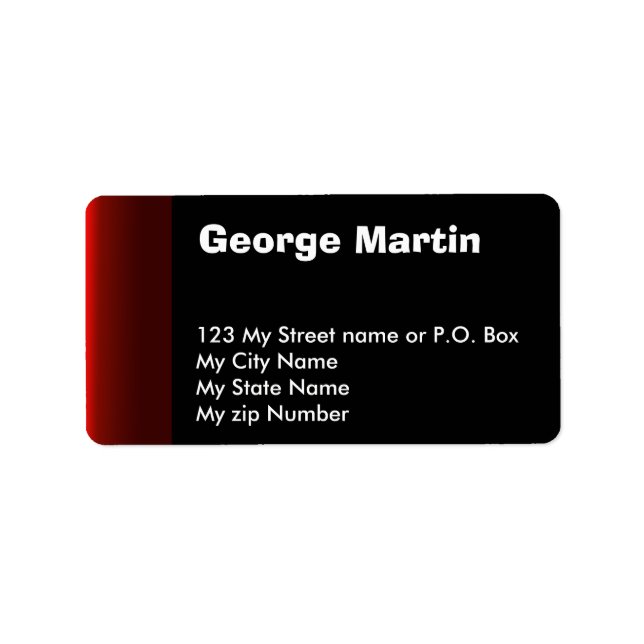 Red Black vintage Label (Front)