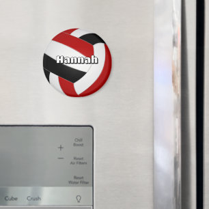 red black volleyball kids birthday party magnet