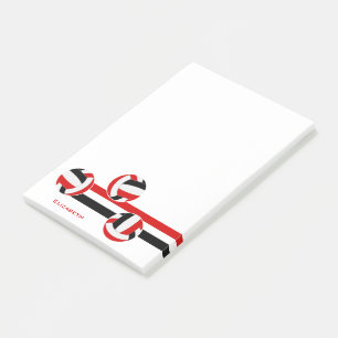 red black volleyballs custom name post-it notes