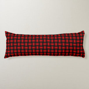 Red Black Weave Pattern Body Cushion