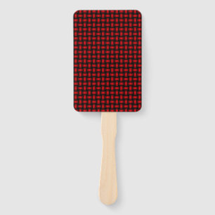 Red Black Weave Pattern Hand Fan