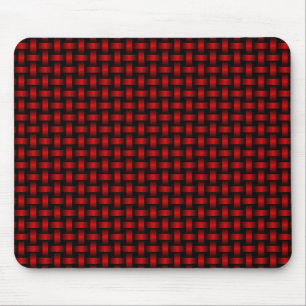 Red Black Weave Pattern Mouse Mat