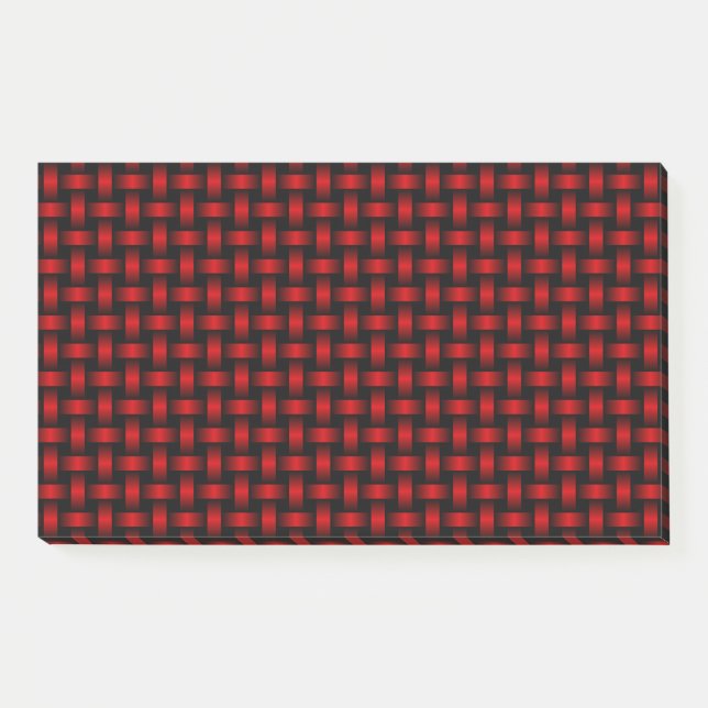 Red Black Weave Pattern Post-it Notes (Front)